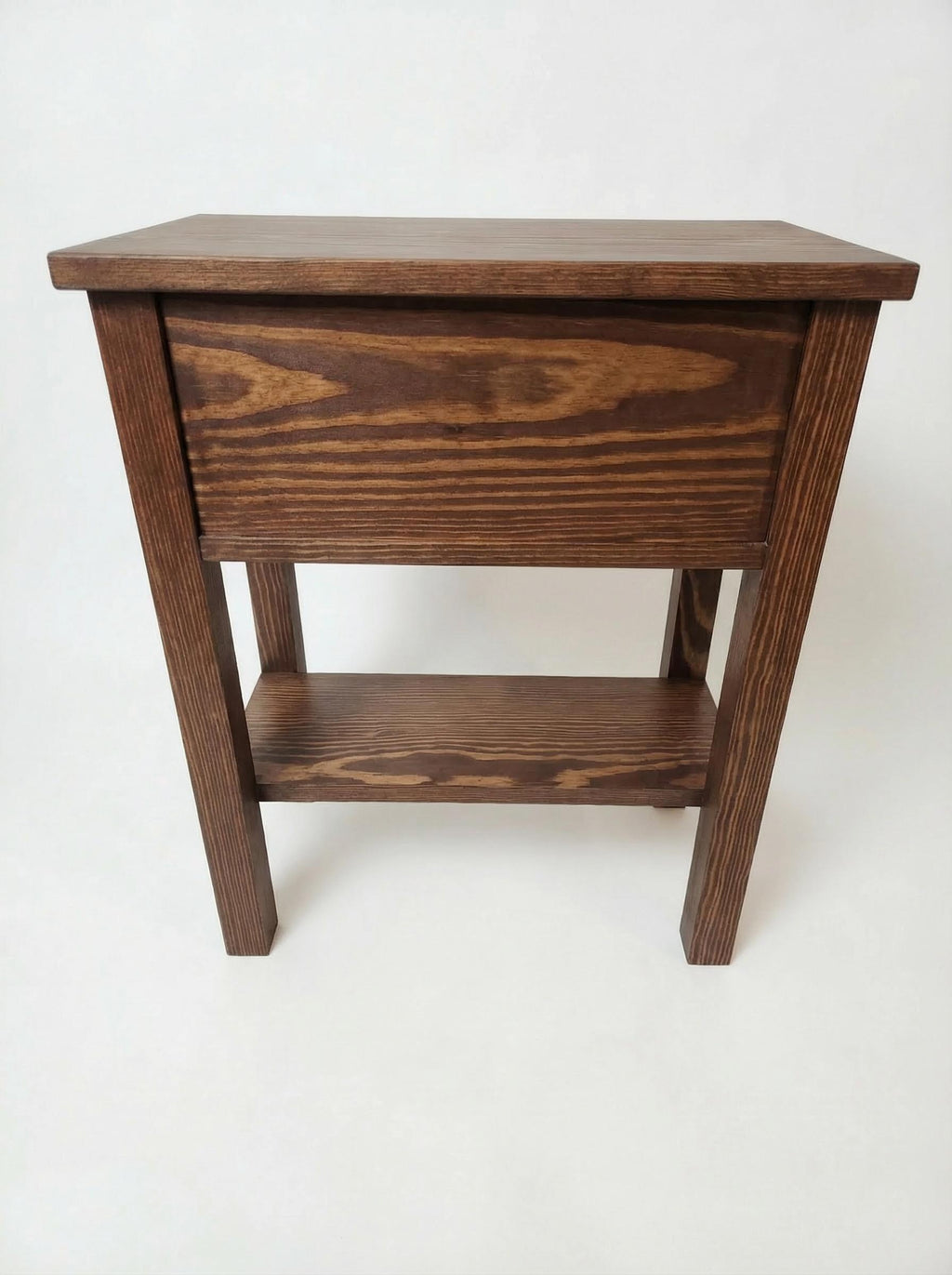 Narrow End Table with Shelf and Drawer