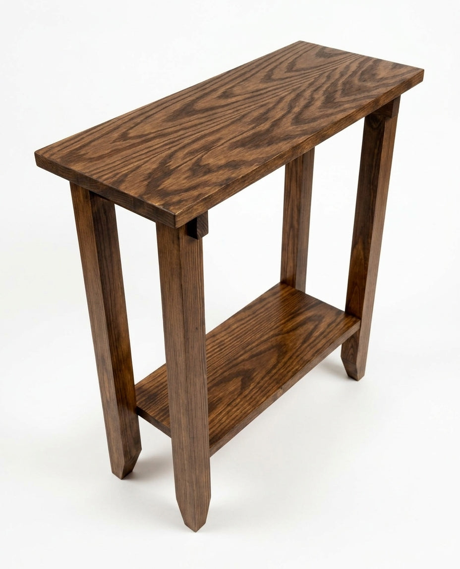 Narrow End Table with Shelf