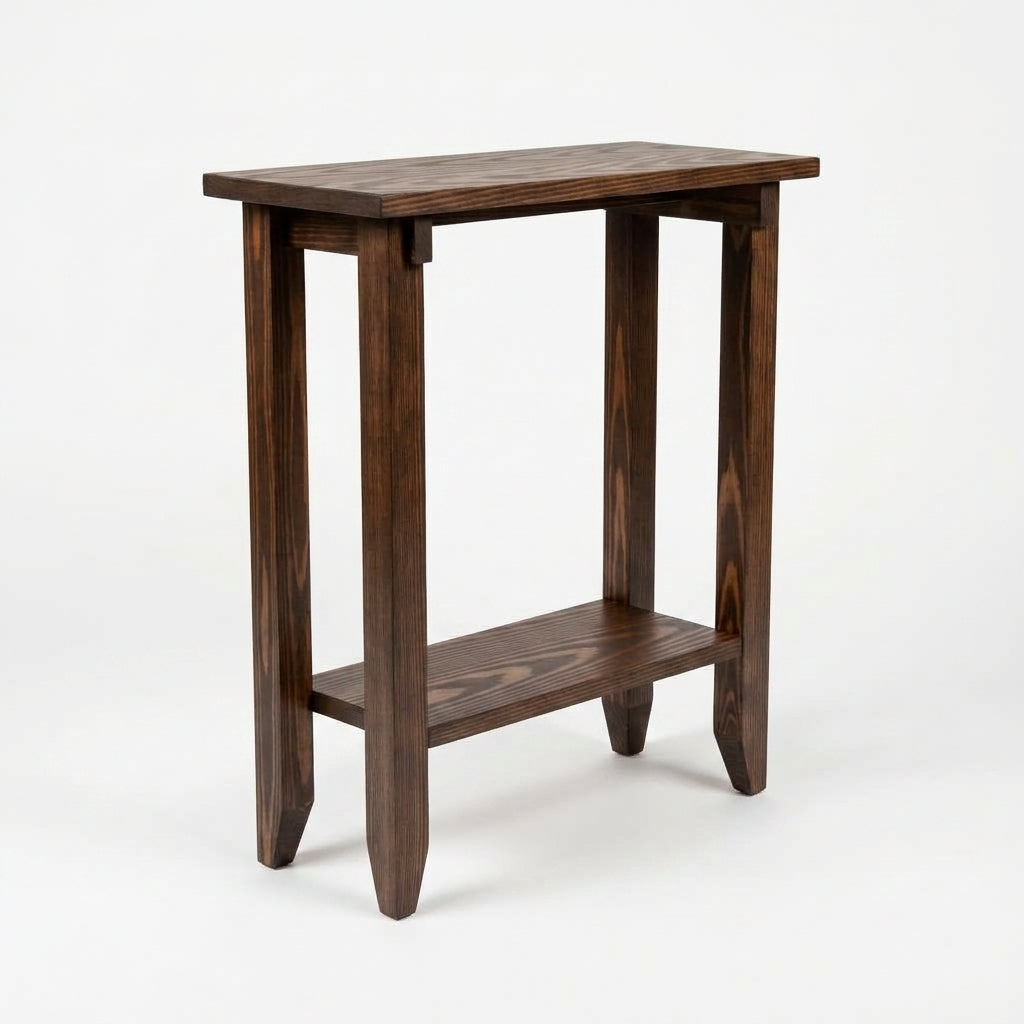 Narrow End Table with Shelf