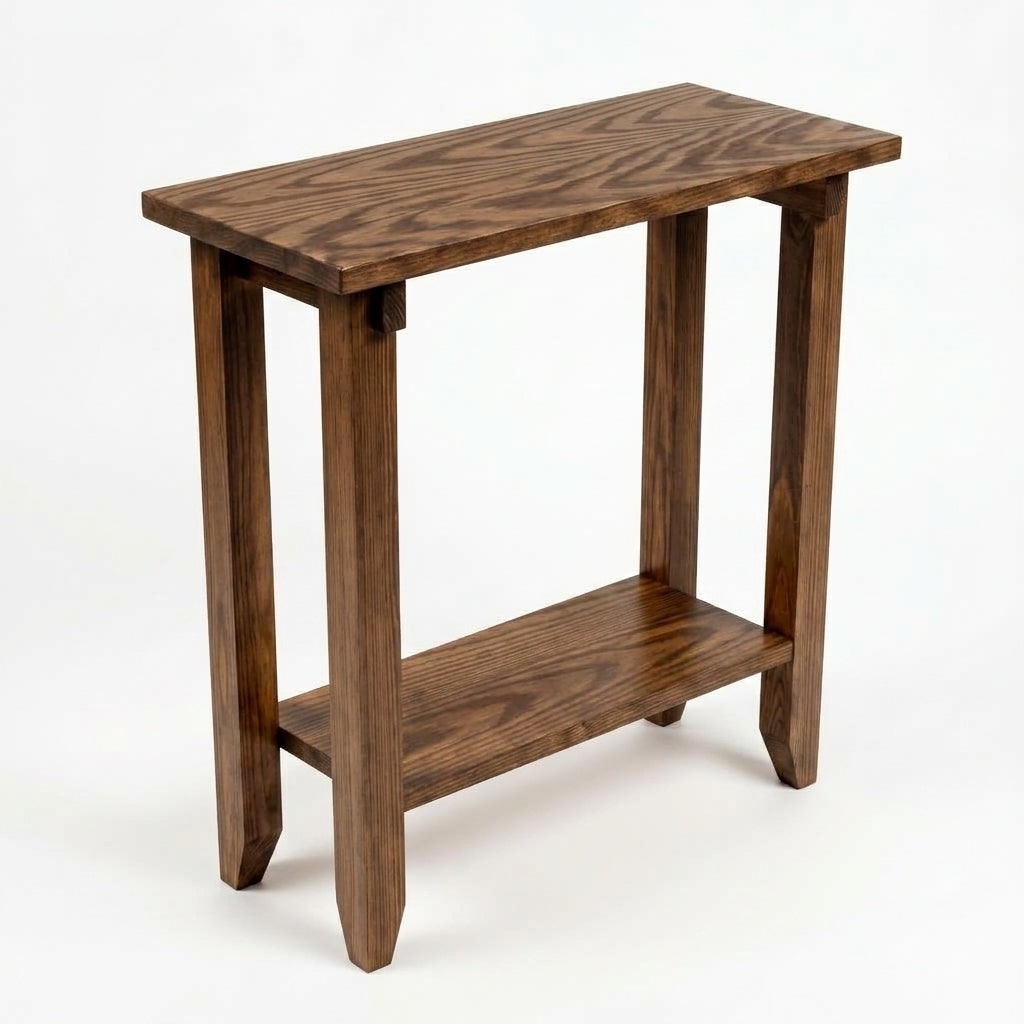 Narrow End Table with Shelf
