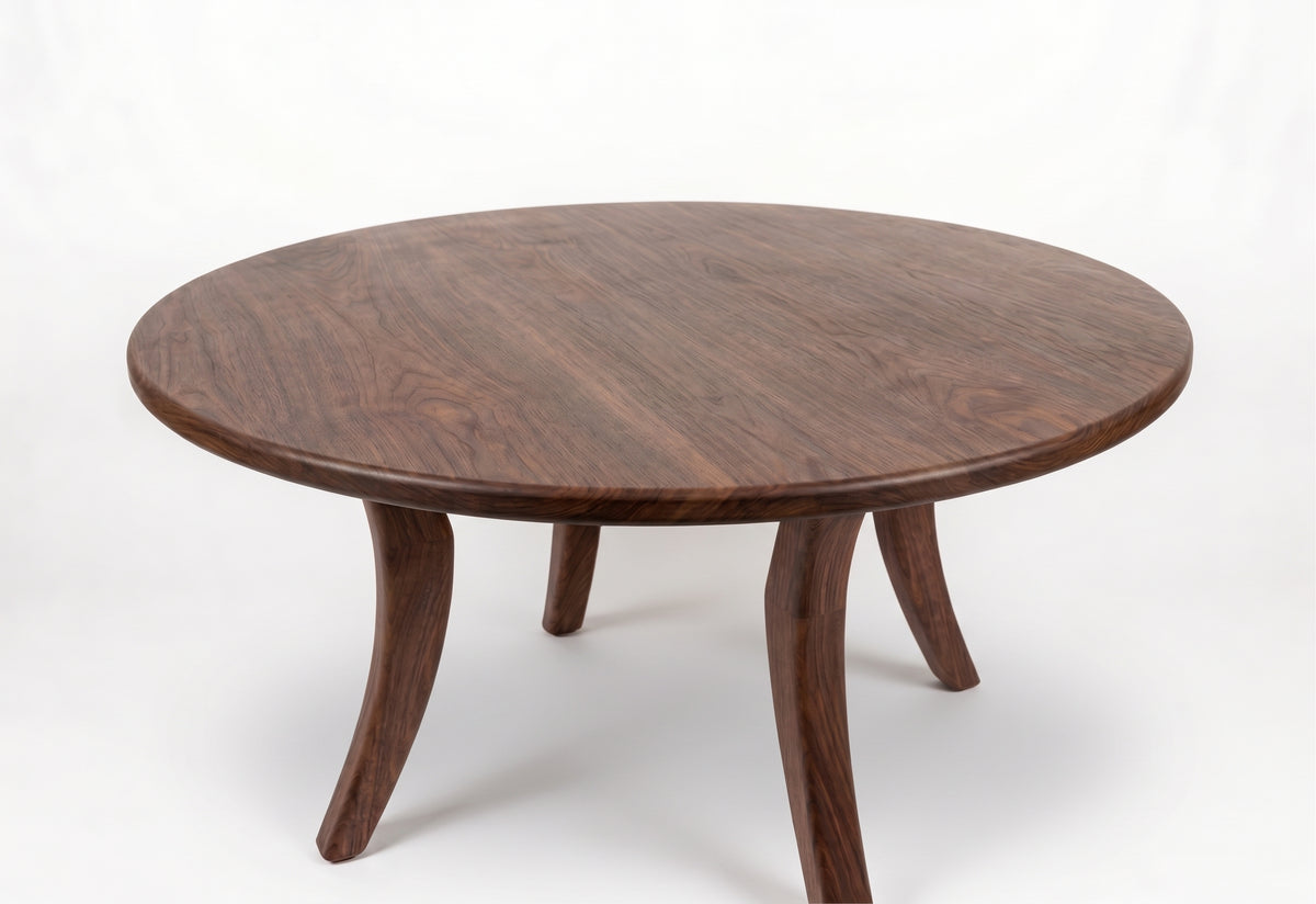 Modern Round Walnut Coffee Table