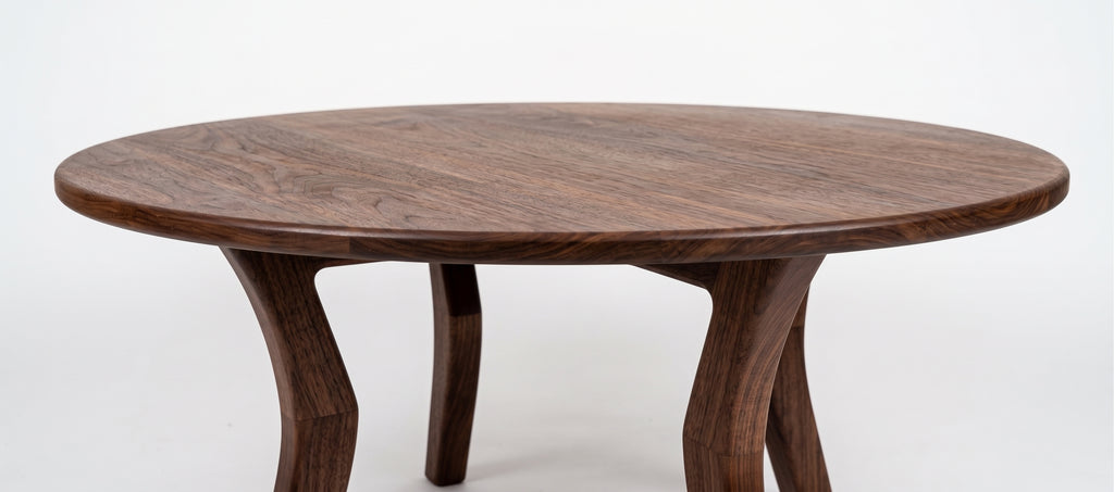 Modern Round Walnut Coffee Table