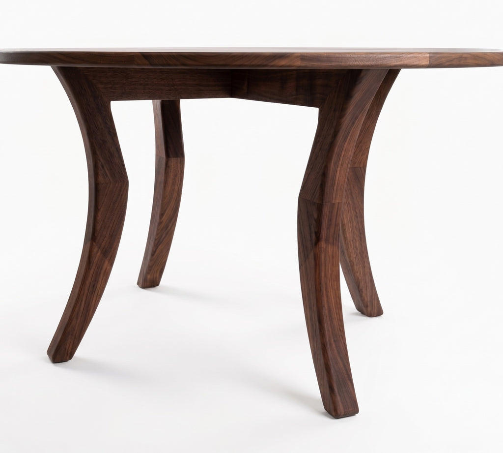 Modern Round Walnut Coffee Table