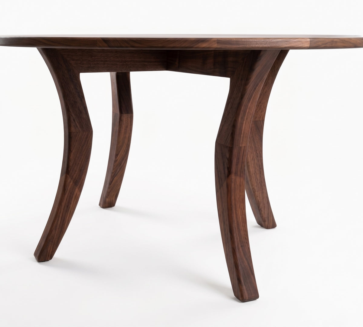 Modern Round Walnut Coffee Table