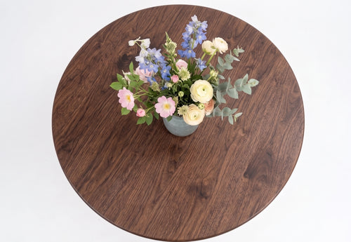 Modern Round Walnut Coffee Table
