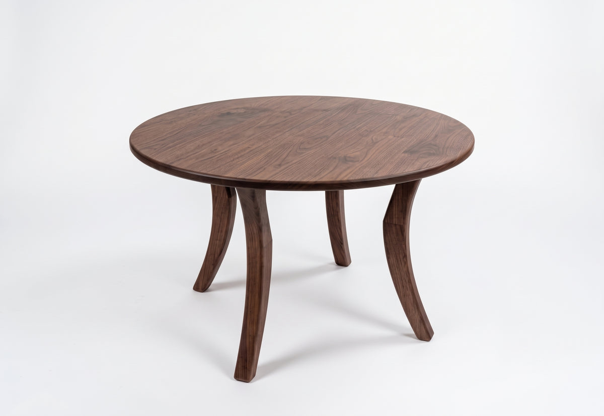 Modern Round Walnut Coffee Table