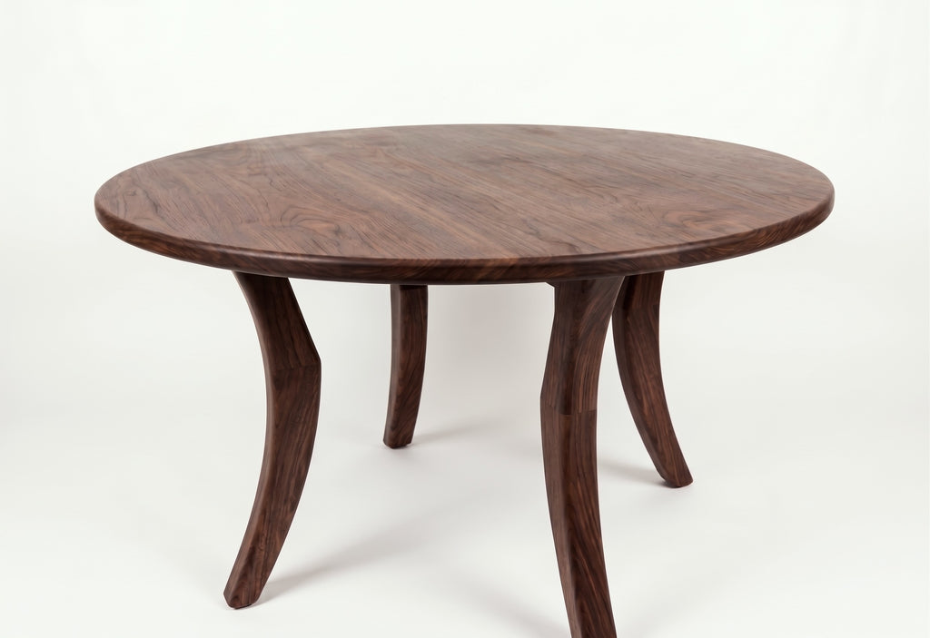 Modern Round Walnut Coffee Table