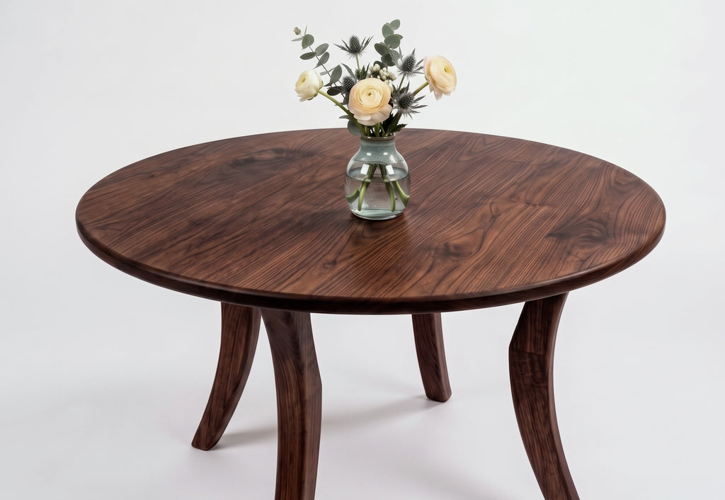 Modern Round Walnut Coffee Table