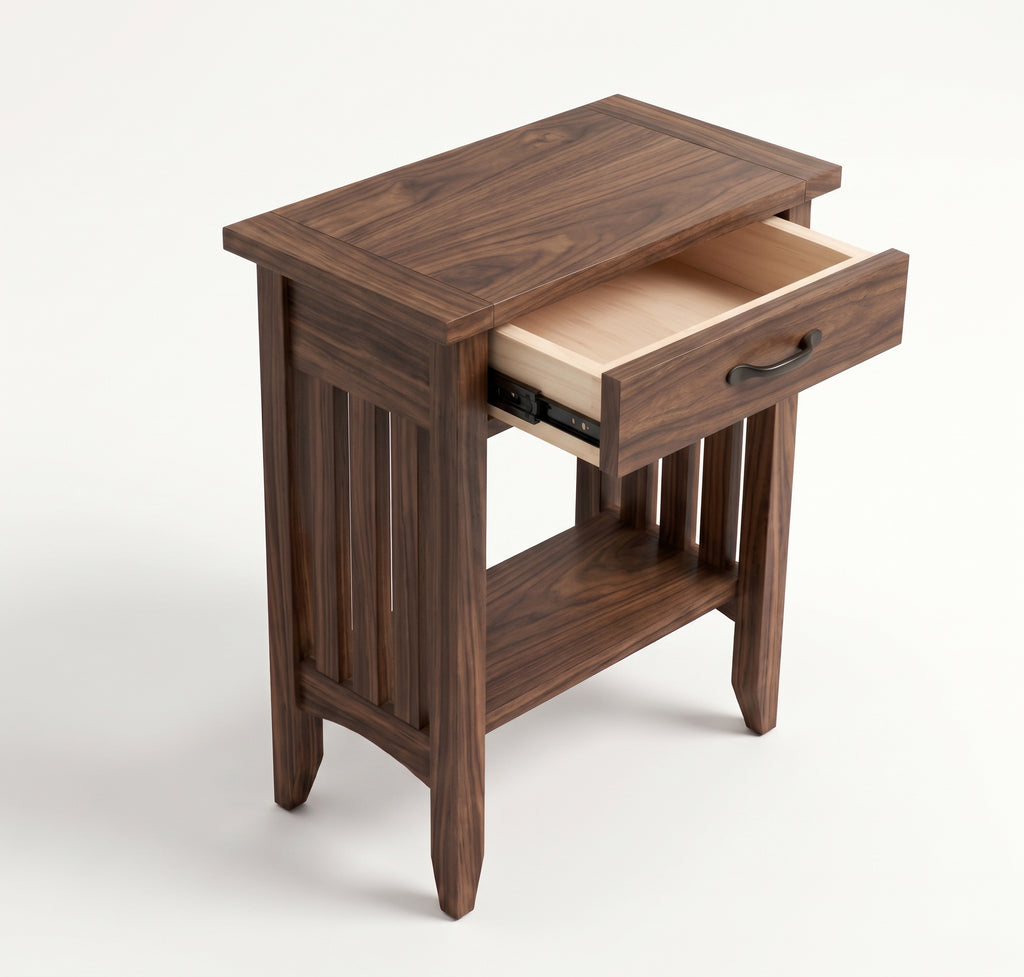 Mission Narrow Walnut End Table
