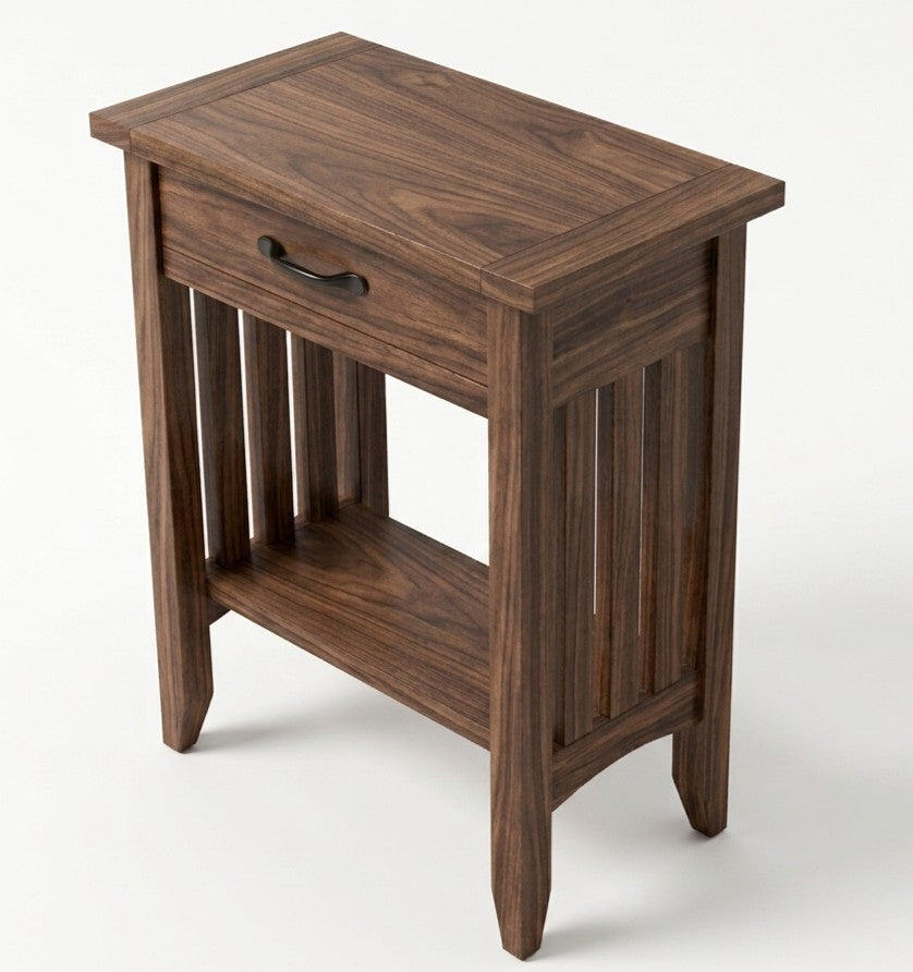 Mission Narrow Walnut End Table