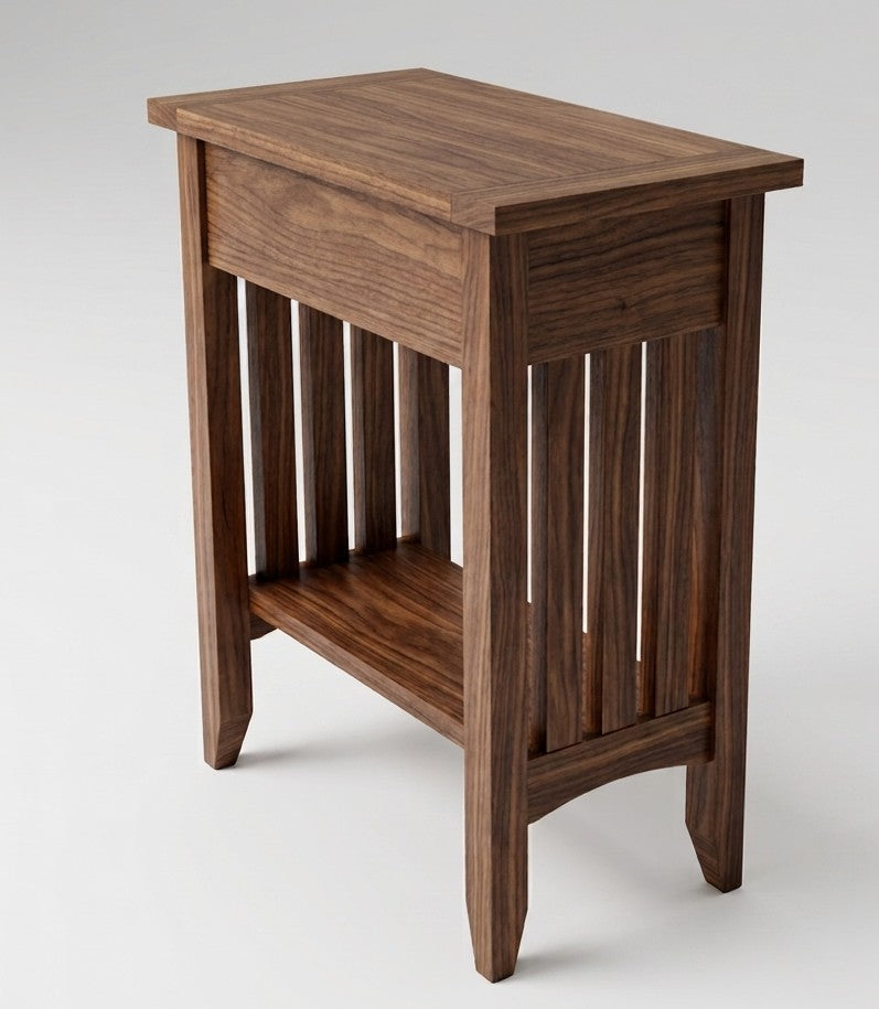 Mission Narrow Walnut End Table