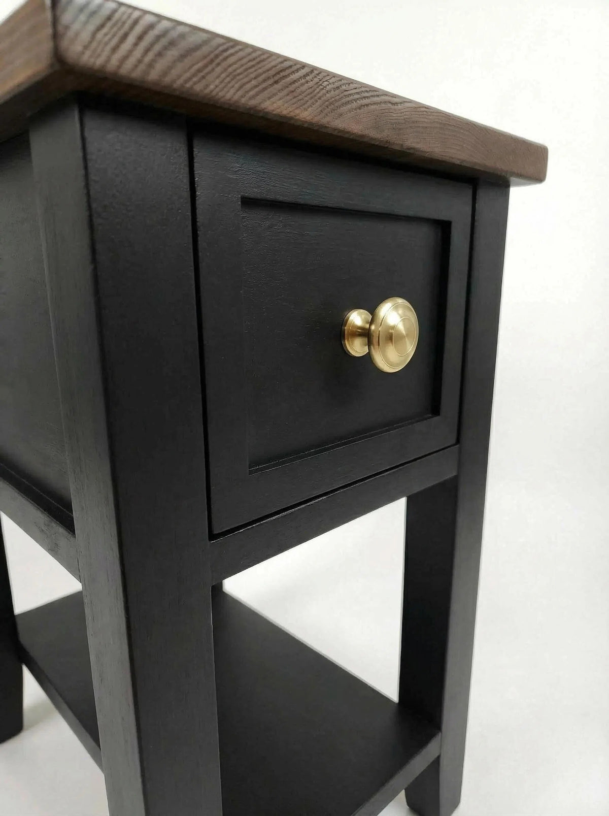 Narrow End Table with Shelf and Drawer