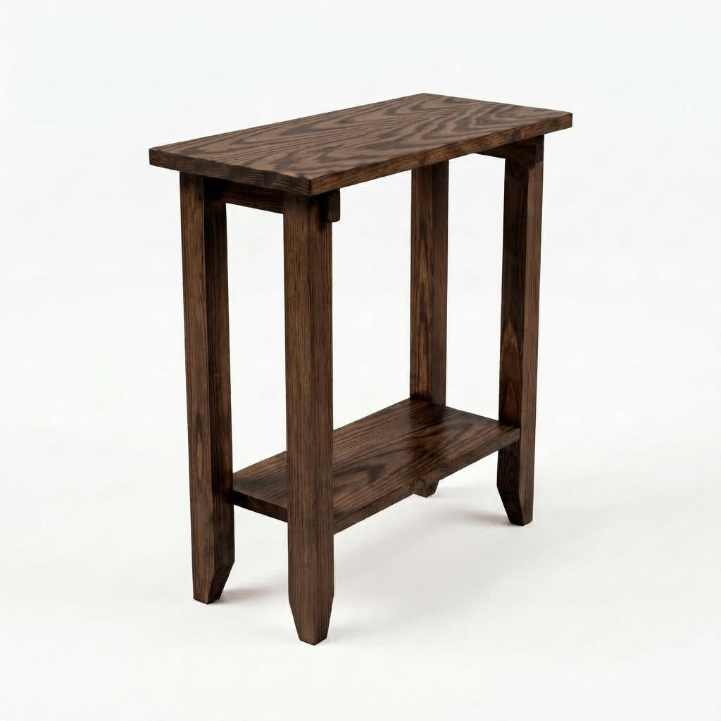 Narrow End Table with Shelf
