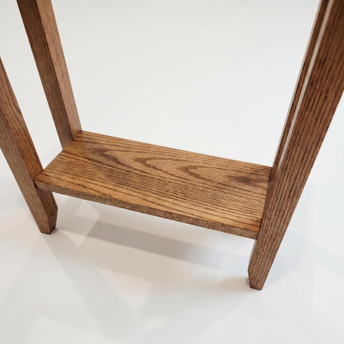 Oak Narrow End Table with Shelf